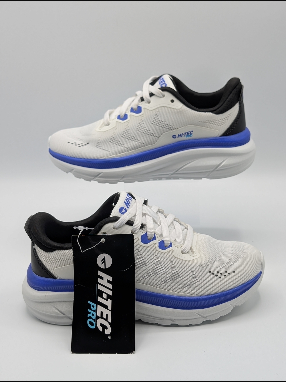 Hi-Tec Pro Little Kids 12 White & Royal Blue Running Cushioned Sneakers Lace-up